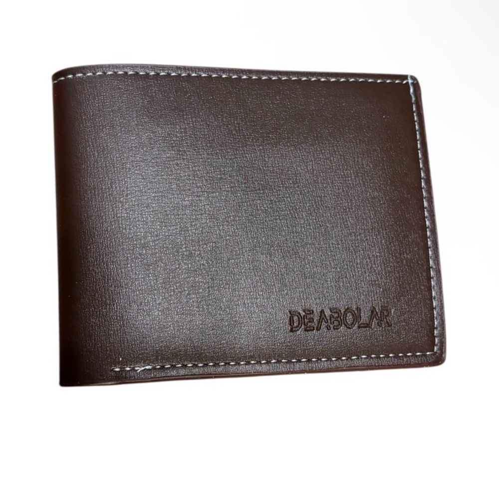 Brown Leather Bi-Fold Wallet for Men